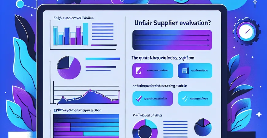  供应商评估不客观？ERP评分模块的量化指标体系  